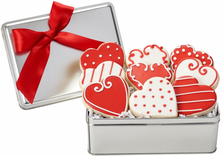 Fancy Hearts Cookie Tin