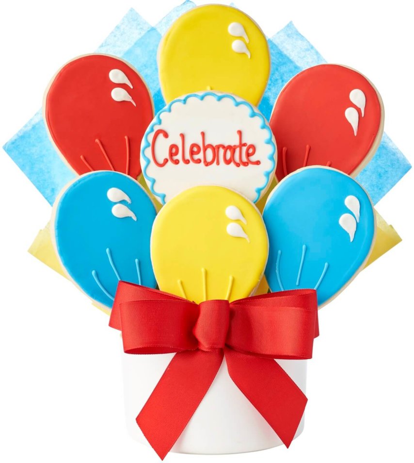 Celebrate Balloon Cutout Cookie Bouquet