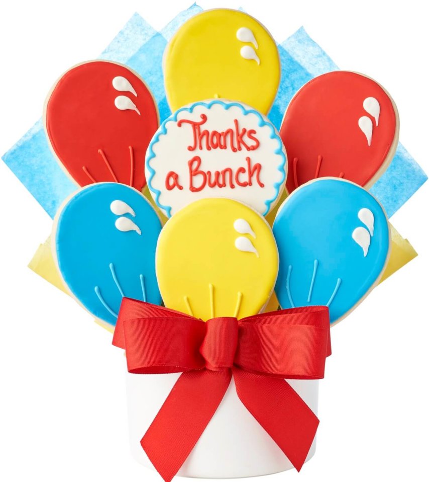 Thanks Balloon Cutout Cookie Bouquet