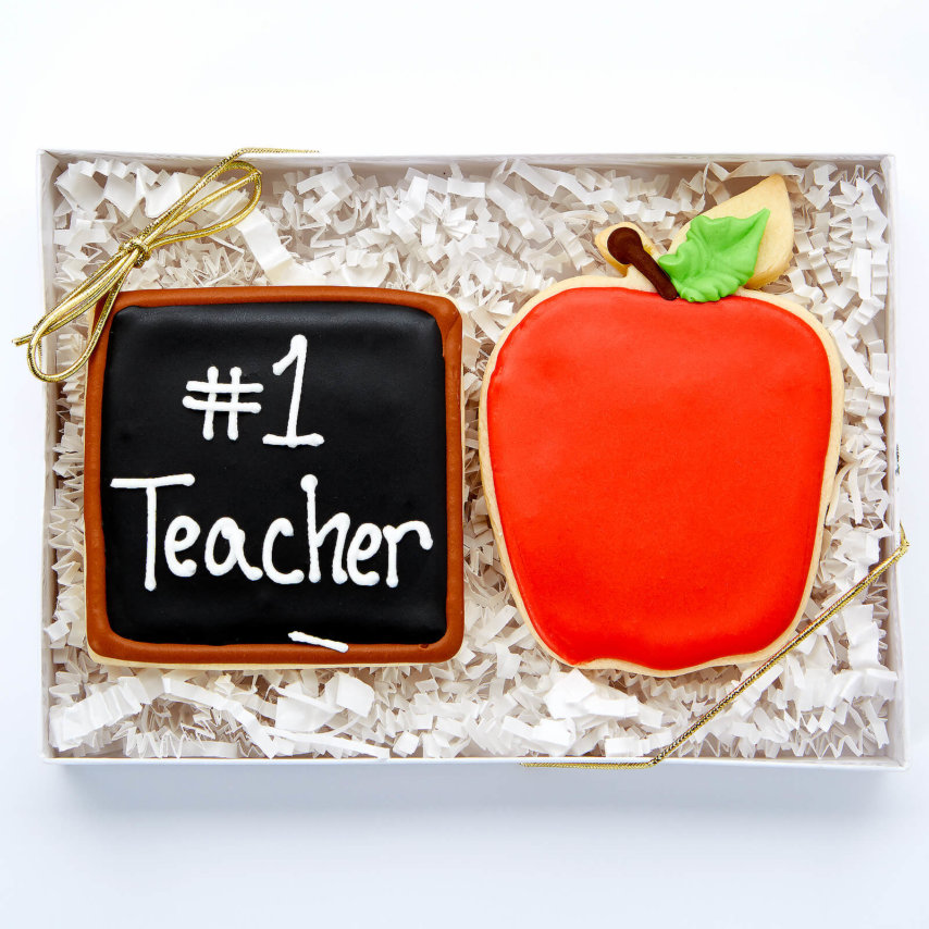#1 Teacher Cutout Cookie Box