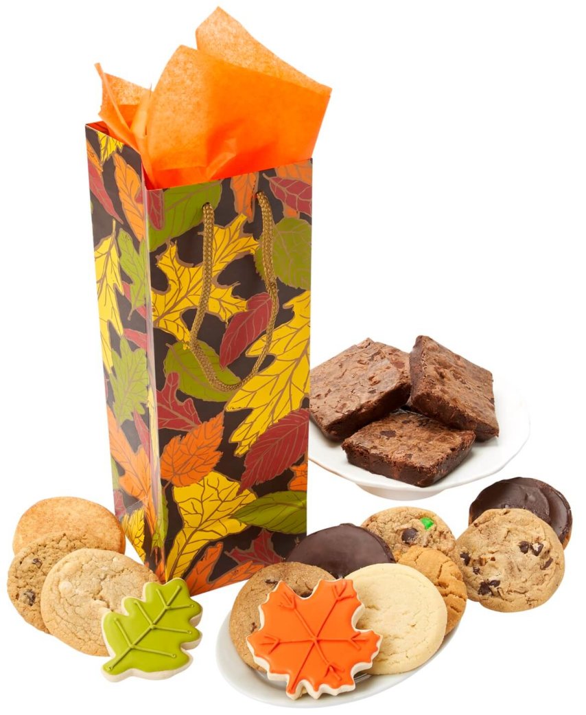 Fall Leaf Cookies and Brownies Gift Bag