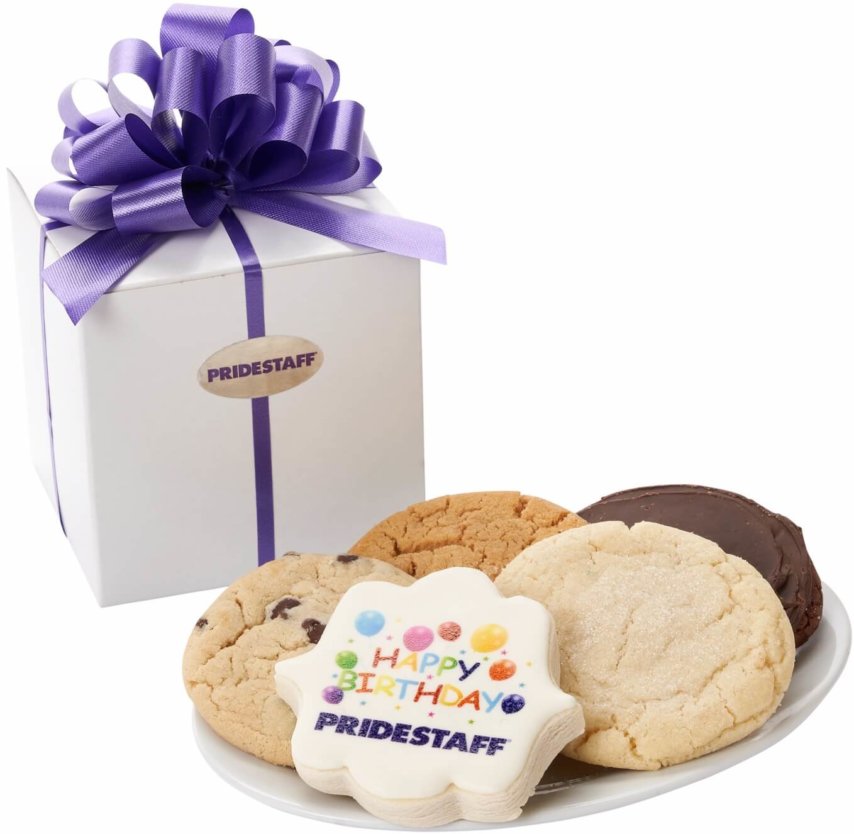 PrideStaff Happy Birthday Classic White Cookie Box