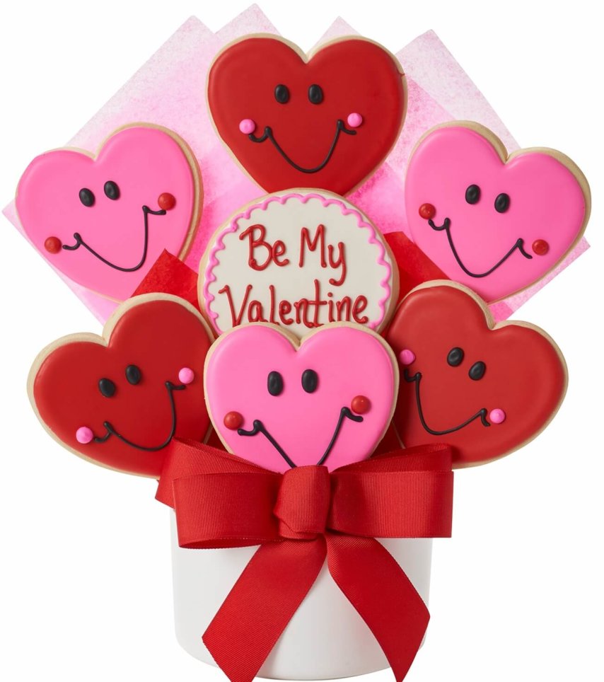 Be My Valentine Cutout Cookie Bouquet