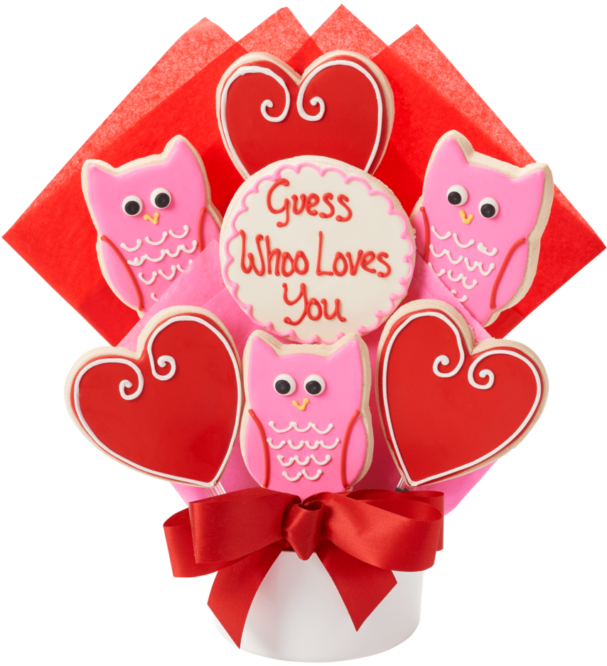 Whoo Loves You Owl Cutout Cookie Bouquet