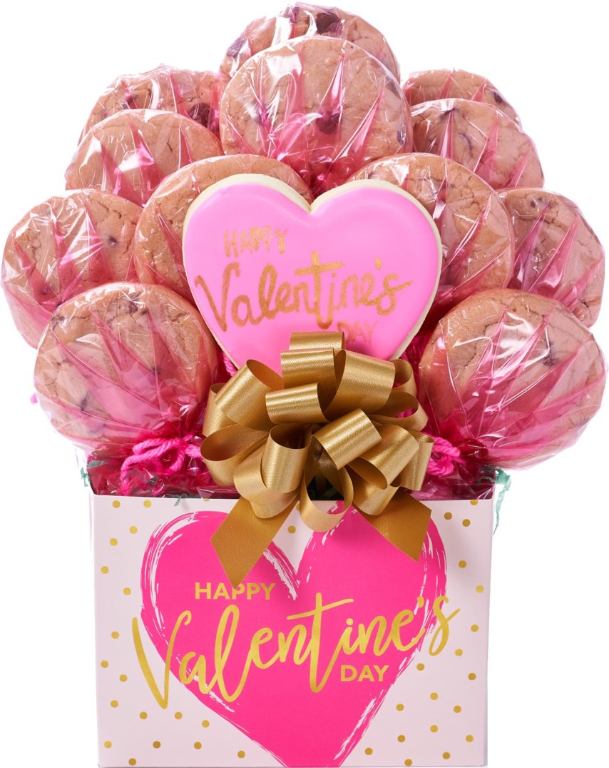Pink & Gold Valentine's Day Bouquet