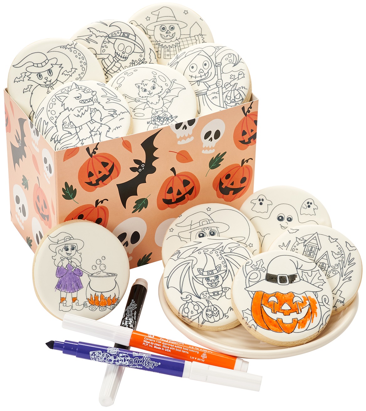 Halloween Coloring Cookie Box