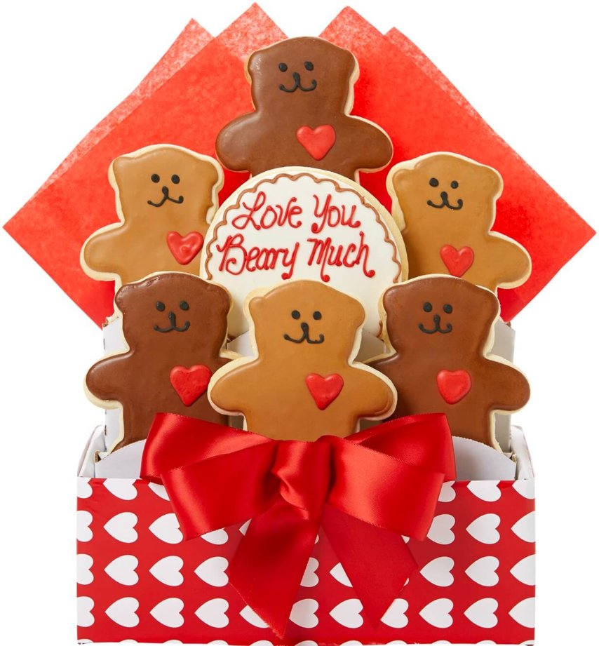 Love You Beary Much Cutout Cookie Bouquet