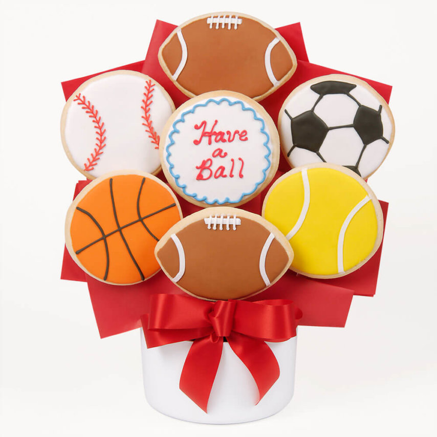 Have A Ball Cutout Cookie Bouquet