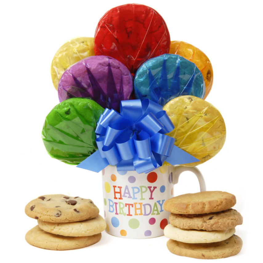 Sugar Free Birthday Mug Cookie Bouquet