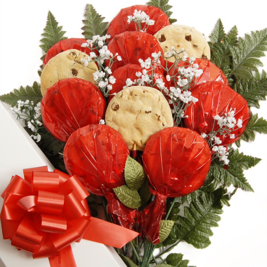Sugar Free Luscious Longstems Boxed Cookie Bouquet