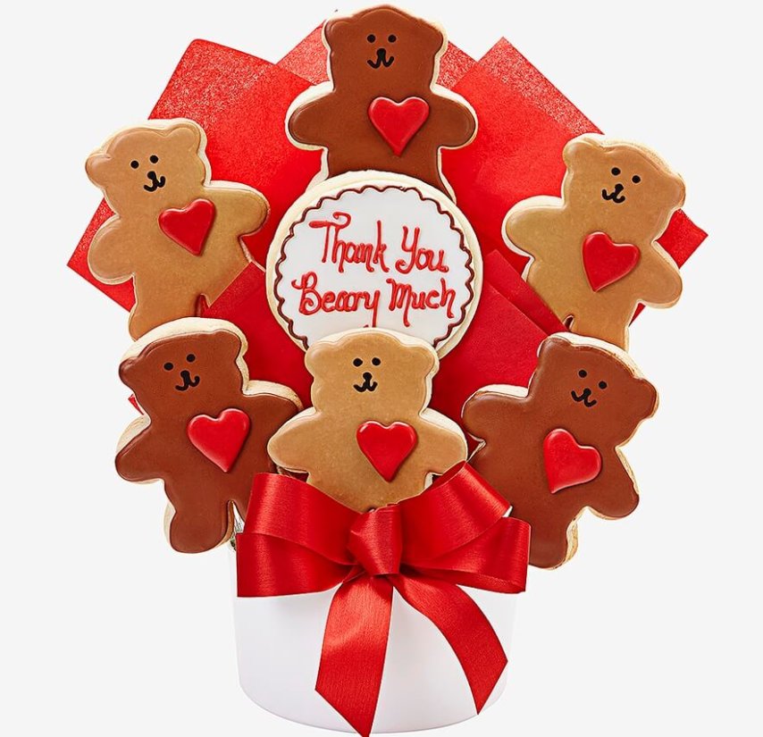 Thank You Beary Much Cutout Cookie Bouquet