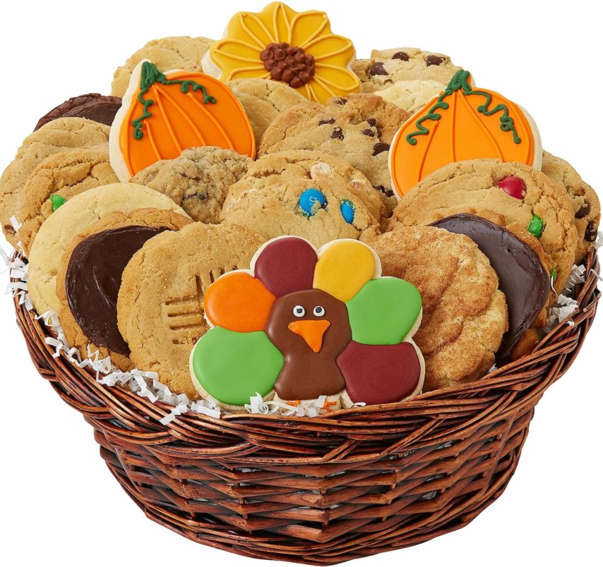 Thanksgiving Wicker Cookie Basket