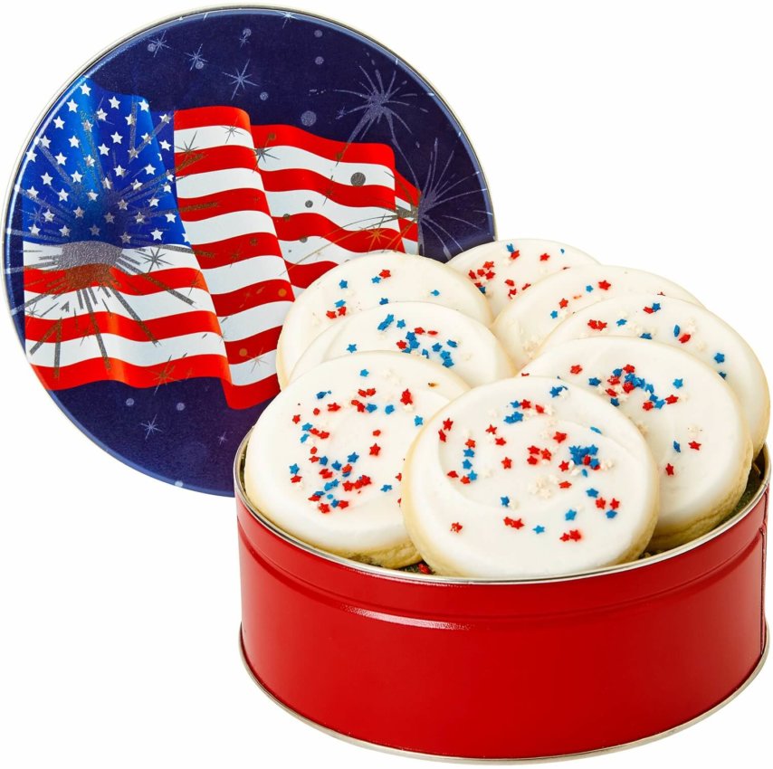 American Flag Cookie Tin