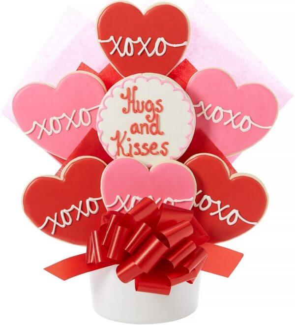 Hugs and Kisses Decorated Cookie Bouquet