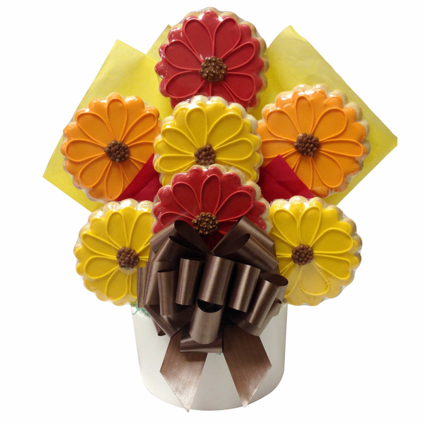 Fall Flowers Cutout Cookie Bouquet