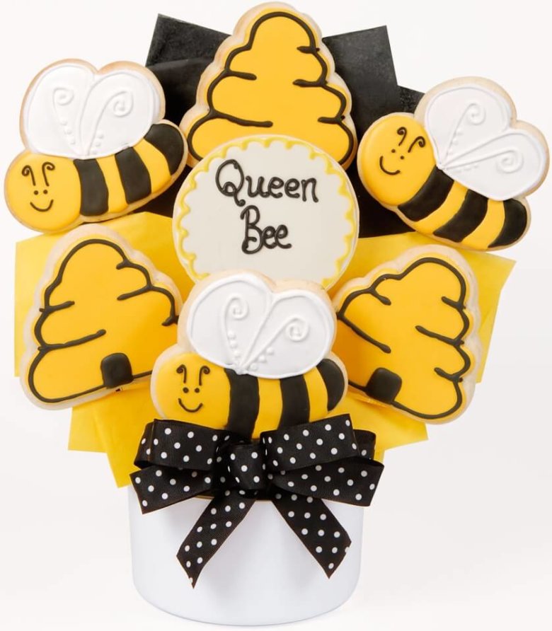 Queen Bee Decorated Cookie Bouquet