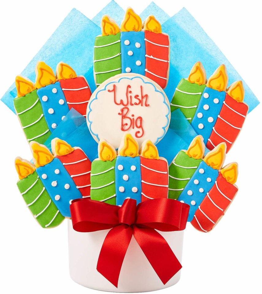 Big Birthday Wishes Cutout Cookie Bouquet