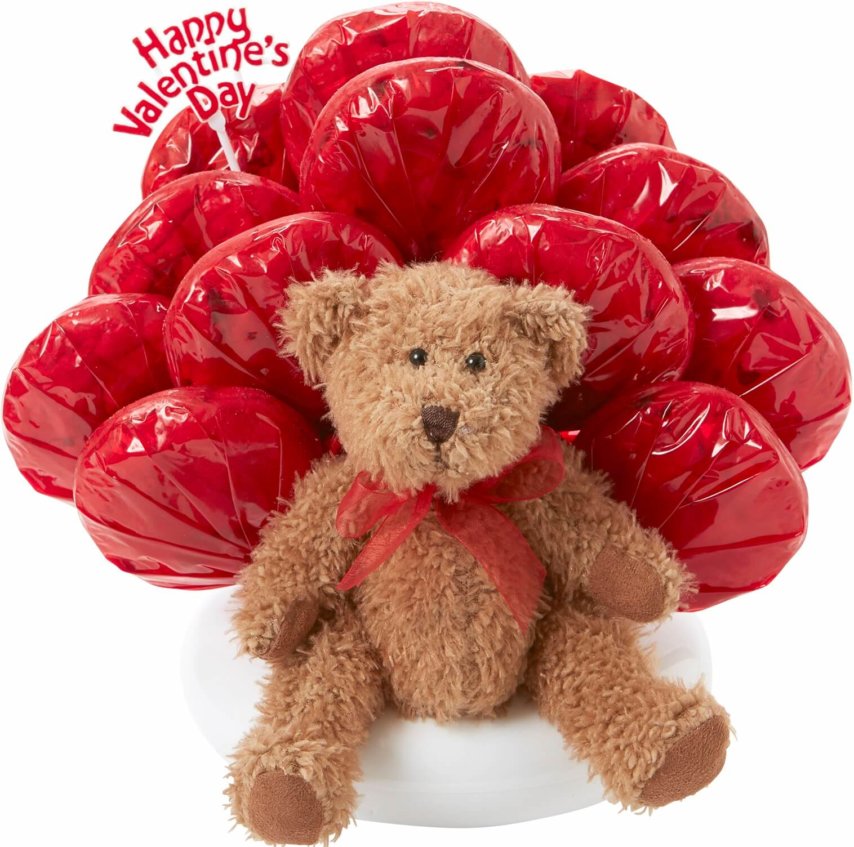 Valentine's Teddy Bear Cookie Bouquet