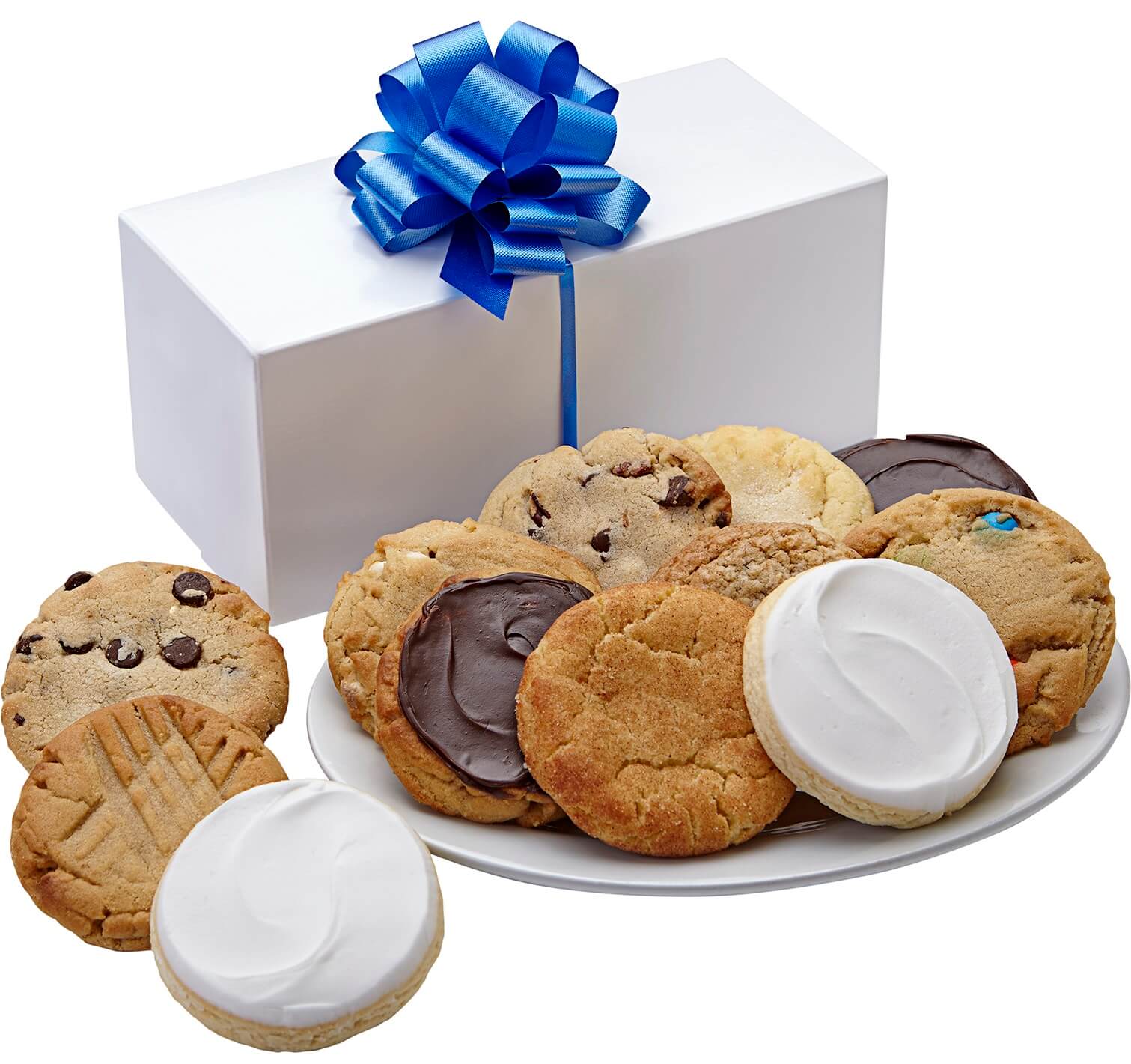 White Cookie Box | Box of Assorted Cookies | Cookie Bouquets