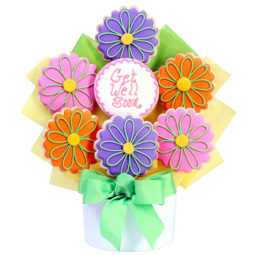 Get Well Flowers Cutout Cookie Bouquet - Cookie Bouquets