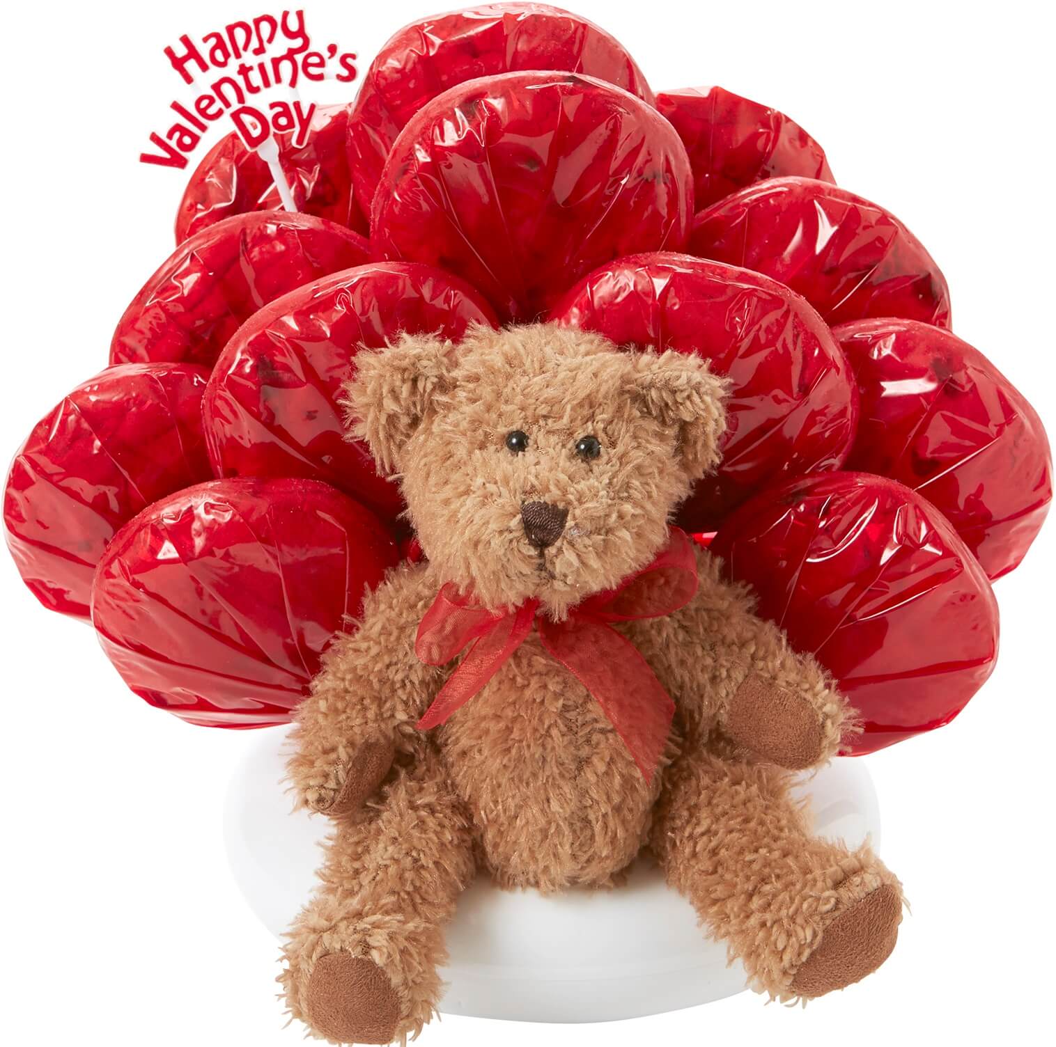 valentine flowers with teddy bear