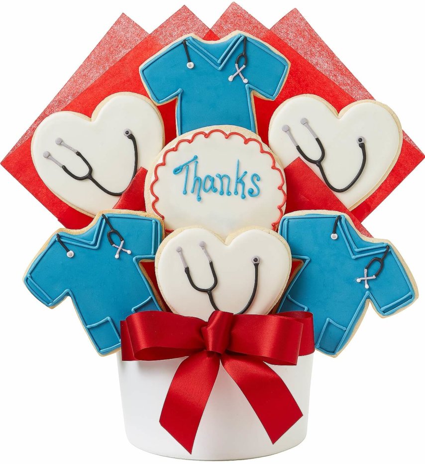 Thanks Medical Cutout Cookie Bouquet - Cookie Bouquets